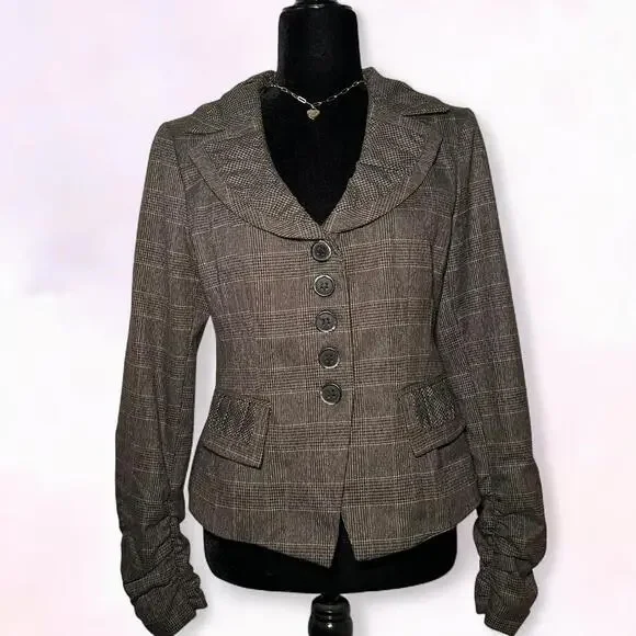 Nanette Lepore Plaid Jacket Spring Designer Chic - Picture 3 of 6
